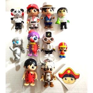Ryans World Bonkers Toys Mixed Lot of 10 Mini Figures